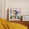 Miniatyrbillede 4 af 9: OBOSOE Duck Parasol 5D Diamond Art - Flower Rain, Fuld Drill DIY, Perlemaleri 35x35 cm