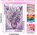 Miniatyrbillede 4 af 7: OBOSOE Sommerfuglblomst 5D Diamantkunst - Fuld Drill DIY, Perlemaleri Boligindretning 30x40 cm