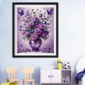 Miniatyrbillede 2 af 7: OBOSOE Sommerfuglblomst 5D Diamantkunst - Fuld Drill DIY, Perlemaleri Boligindretning 30x40 cm