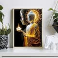 Miniatyrbillede 3 af 7: OBOSOE Buddha 5D Diamantmosaik - Spirituelt design, Fuld Bore Perle, DIY Boligindretning 30x40 cm