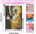 Miniatyrbillede 4 af 7: OBOSOE Buddha 5D Diamantmosaik - Spirituelt design, Fuld Bore Perle, DIY Boligindretning 30x40 cm