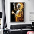 Miniatyrbillede 2 af 7: OBOSOE Buddha 5D Diamantmosaik - Spirituelt design, Fuld Bore Perle, DIY Boligindretning 30x40 cm
