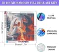 Miniatyrbillede 4 af 7: OBOSOE Ice Fire Angel 5D Diamond Art - Fuld Drill Krystaller, Rund Perlemaleri DIY, Vægdekoration 35x35 cm