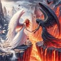 Miniatyrbillede 1 af 7: OBOSOE Ice Fire Angel 5D Diamond Art - Fuld Drill Krystaller, Rund Perlemaleri DIY, Vægdekoration 35x35 cm