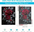 Miniatyrbillede 3 af 8: OBOSOE Rose 5D Diamantmosaik - Gaveidé, Fuld Drill DIY, Rund Perle Vægdekoration 30x40 cm