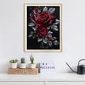 Miniatyrbillede 4 af 8: OBOSOE Rose 5D Diamantmosaik - Gaveidé, Fuld Drill DIY, Rund Perle Vægdekoration 30x40 cm