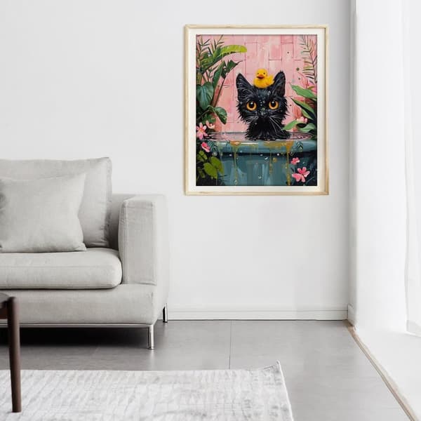 OBOSOE Cat 5D Diamond Art - Fuld Drill Perler, DIY Perlemaleri, Papir Papir Art Home Decor 30x40 cm