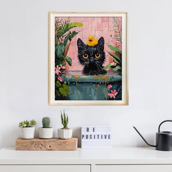 OBOSOE Cat 5D Diamond Art - Fuld Drill Perler, DIY Perlemaleri, Papir Papir Art Home Decor 30x40 cm