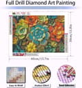 Miniatyrbillede 4 af 8: OBOSOE Sukkulenter 5D Diamantmosaik - Plantedesign, Fuld Drill DIY, Perlegave 40x30 cm