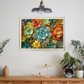 Miniatyrbillede 5 af 8: OBOSOE Sukkulenter 5D Diamantmosaik - Plantedesign, Fuld Drill DIY, Perlegave 40x30 cm