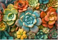 Miniatyrbillede 1 af 8: OBOSOE Sukkulenter 5D Diamantmosaik - Plantedesign, Fuld Drill DIY, Perlegave 40x30 cm