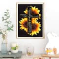 Miniatyrbild 3 av 8: OBOSOE Diamond Painting & Diamantmålning – 5D Full Drill Kors & Solros Andlig Design, DIY Pärlemålning Present – 40×30 cm