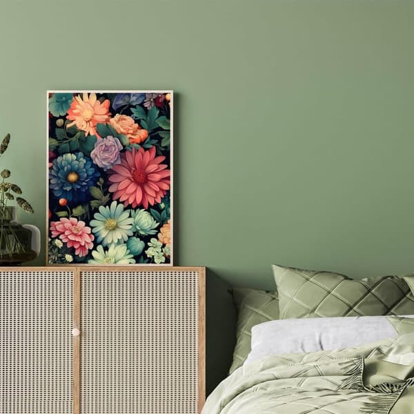 OBOSOE Blomster diamantmaleri til voksne begyndere – Blomster-plant diamantkunst kits, 12x16 tom. Perfekt som gave & hjemdekoration, voksen gem art ti