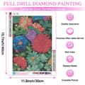 Miniatyrbillede 4 af 7: OBOSOE Blomster diamantmaleri til voksne begyndere – Blomster-plant diamantkunst kits, 12x16 tom. Perfekt som gave & hjemdekoration, voksen gem art ti