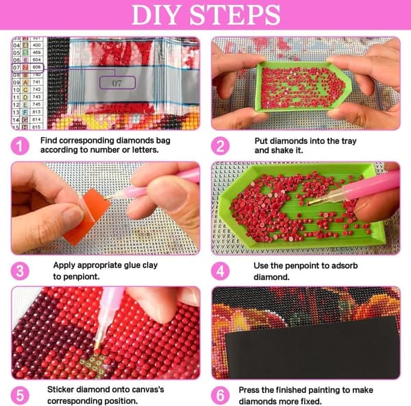 OBOSOE Blomsdiamantmålning vuxna – 5D diamantart kits, beginner-friendly, 12x16 tum. Gem art till hemdekoration & gåvor, perfekta blommor på vägg
