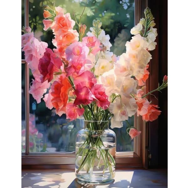 OBOSOE Blomsdiamantmålning vuxna – 5D diamantart kits, beginner-friendly, 12x16 tum. Gem art till hemdekoration & gåvor, perfekta blommor på vägg