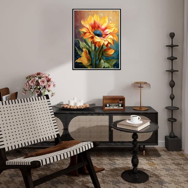 OBOSOE Diaamanimalli auringon kukat – 5D täysi-drill diaamanikeidas aikuisille, DIY auringonkukka gemmaletti, 12x16 t. Kodin sisustukseen