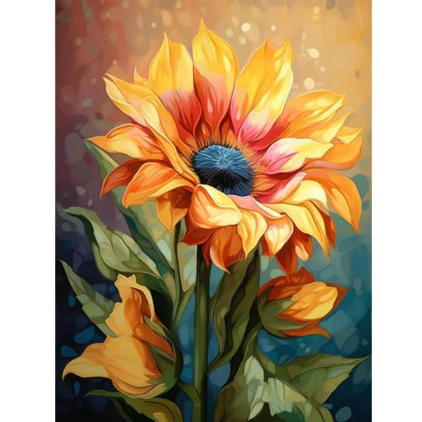 OBOSOE Diaamanimalli auringon kukat – 5D täysi-drill diaamanikeidas aikuisille, DIY auringonkukka gemmaletti, 12x16 t. Kodin sisustukseen