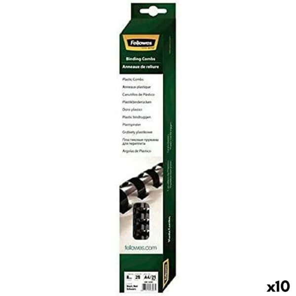 Bindande spiraler Fellowes 5330702 Svart 8 mm A4 PVC Plast (25 antal)