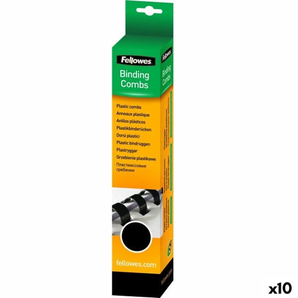 Bindande spiraler Fellowes 5330702 Svart 8 mm A4 PVC Plast (25 antal)