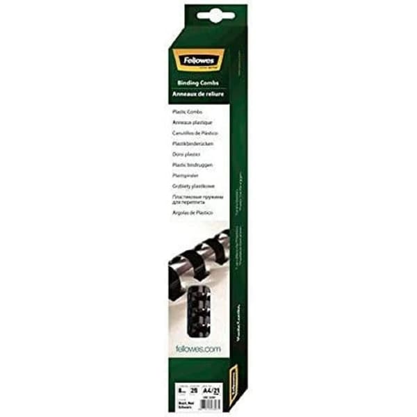 Kierteet sidontaan Fellowes 5330702 Musta 8 mm A4 PVC Muovinen (25 osaa)