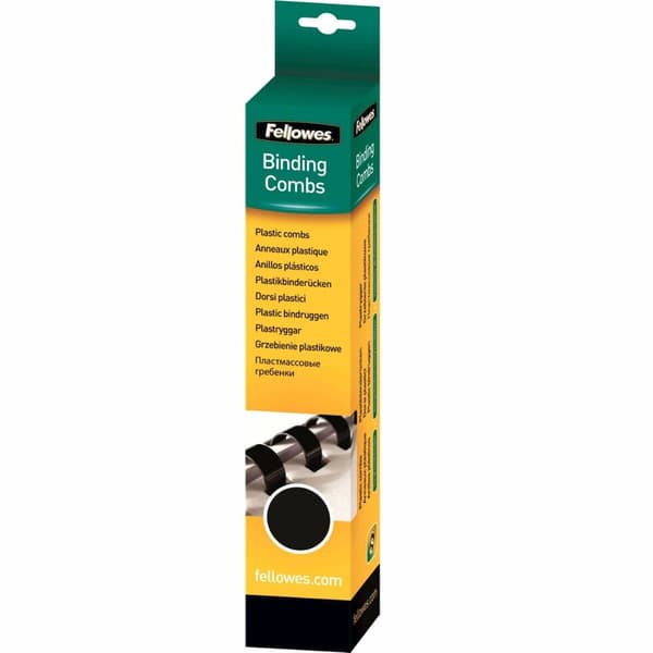 Kierteet sidontaan Fellowes 5330702 Musta 8 mm A4 PVC Muovinen (25 osaa)
