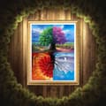 Miniatyrbild 3 av 6: OBOSOE Diamond Painting - 5D DIY Diamantmålning, 30x40cm (Fyra säsonger Träd)