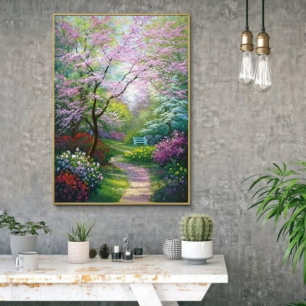 OBOSOE Diamond Painting - 5D DIY Diamantmålning, 30x40cm (Vårträdgårdsstig)