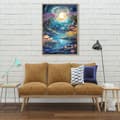 Miniatyrbild 6 av 7: OBOSOE Diamond Painting - 5D DIY Diamantmålning, 30x40cm (Mystisk Grotta Med Koi Och Månsken)