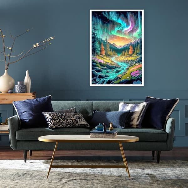 OBOSOE Diamond Painting - 5D DIY-timanttimaalaus, 30x40cm (Aurora Borealis Dalälvin yllä)