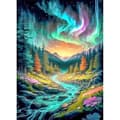 Pikkukuva 1 / 7: OBOSOE Diamond Painting - 5D DIY-timanttimaalaus, 30x40cm (Aurora Borealis Dalälvin yllä)