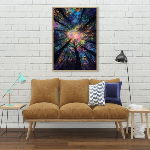 OBOSOE Diamond Painting - 5D DIY Diamantmålning, 30x40cm (Färgstark Skog Uppfylld Vy)