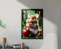Miniatyrbillede 6 af 7: OBOSOE Diamond Painting - 5D DIY Diamantmaleri, 30x40cm (Hamster spiser æble)