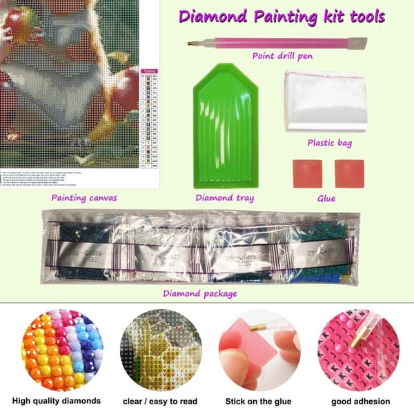 OBOSOE Diamond Painting - 5D DIY Diamantmaleri, 30x40cm (Hamster spiser æble)