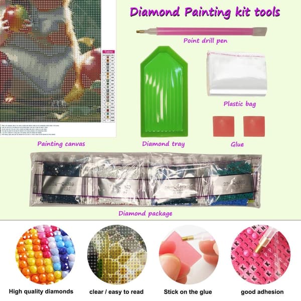 OBOSOE Diamond Painting - 5D DIY Diamantmaleri, 30x40cm (Hamster spiser æble)