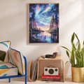 Miniatyrbild 3 av 8: OBOSOE Diamond Painting - 5D DIY Diamantmålning, 30x40cm (Aurora Stjärnhimlen Över Dalälv Skog)