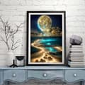 Pikkukuva 2 / 6: OBOSOE Moon Diamond -maalaussarjat aikuisille – DIY Moonlight Beach Diamond Art, 5D Full Drill. Jalokivimaalaus ja askartelu
