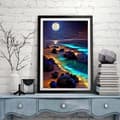 Miniatyrbild 2 av 6: OBOSOE 5D strand diamantart kits vuxna – Måne-stjärnsky-landskap, beginners-friendly, 12x16 tum. Full drill diamantmålning, gemmaleri till hemdekorati