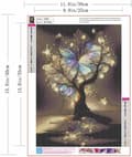 Miniatyrbild 6 av 6: OBOSOE 5D diamantart kit vuxna – Färgrika fjärilar och lysande träd, diamantmålning kits. DIY diamantpallar, gemmaleri till hemdekoration vägg