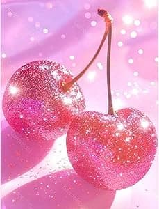 OBOSOE Cherry Diamond Art Kits for Adults. 5D Diamond Painting Kits with full - set DIY tools. Full - drill diamond dots, gem art crafts for adults.