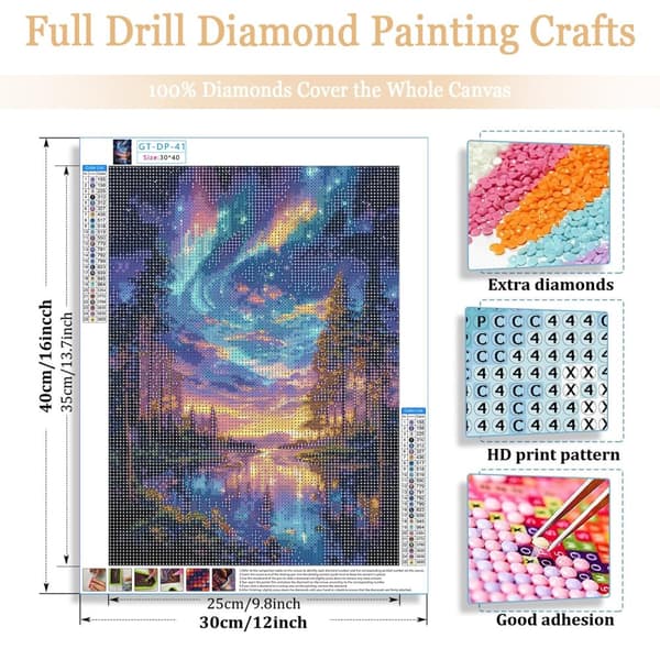OBOSOE Stjärnsky diamantart kits vuxna – 5D diamantmålning med komplett DIY-verktyg. Full drill diamantpallar, gemmaleri för vuxna. Perfekt hemdek