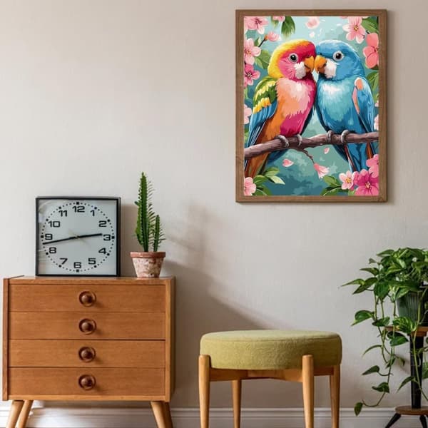 OBOSOE Parrot diamantkunst kits voksne – 5D fulldrill, fuldt DIY-værktøj. Gemkunst, 12x16 tom. Perfekt hjemdek. & gave