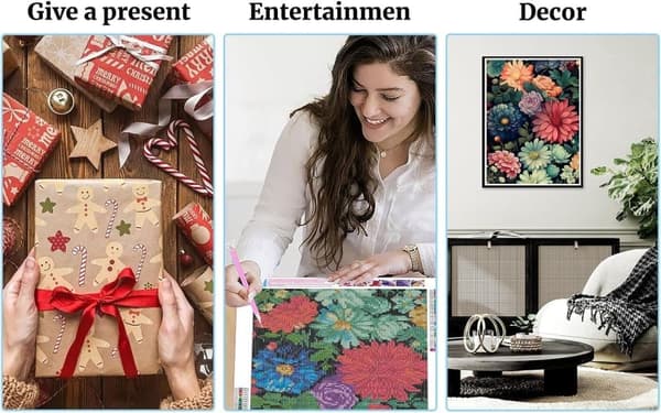 OBOSOE Blommig Diamantkonst - Kvadratisk DIY Diamantmålning Kit för Vuxna, Present & Väggdekoration (30x40 cm)