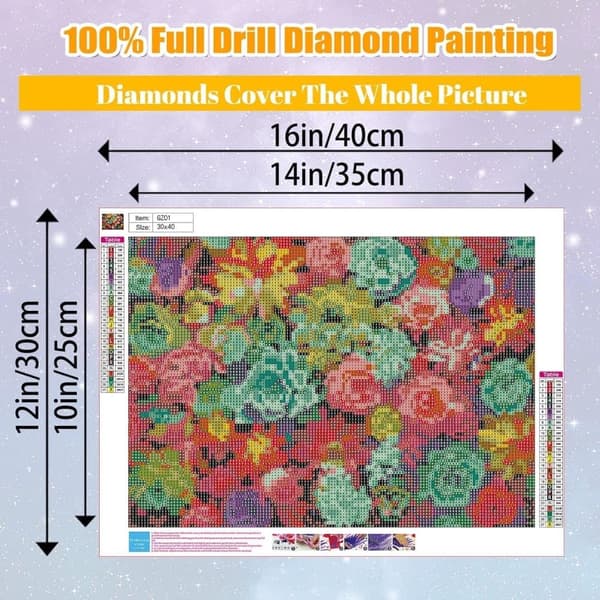 OBOSOE Diamantmaleri & Diamantmaleri – Firkantet Gør-det-selv-sæt med sukkulenter, vægdekoration og gave til voksne – 30×40 cm