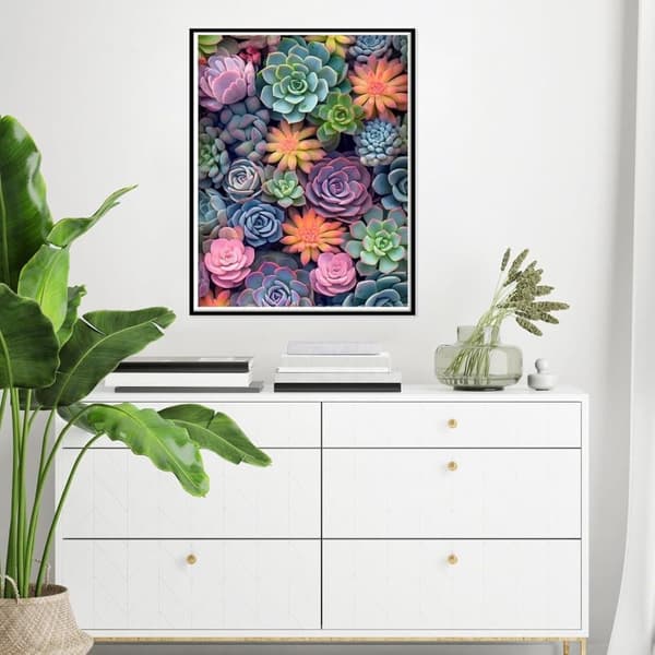 OBOSOE timanttimaalaus – neliönmuotoinen mehevä tee-se-itse jalokivitaidesarja, seinäkoriste ja lahja – 30×40 cm