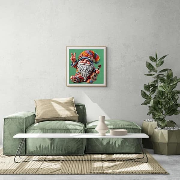 OBOSOE timanttimaalaus ja timanttimaalaus – 5D-pyöreä täysiporainen joulupukin taidesarja aloittelijoille, tee-se-itse-seinäkoriste – 30×30cm