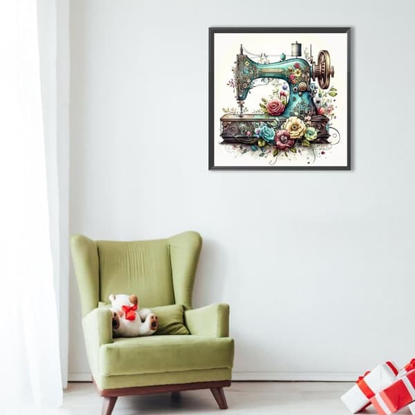 OBOSOE Diamantmaleri & Diamantmaleri – 5D Rund DIY Symaskine & Blomster Vægdekoration for begyndere – 30×30 cm