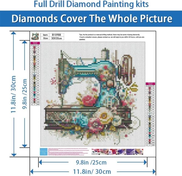 OBOSOE Diamantmaleri & Diamantmaleri – 5D Rund DIY Symaskine & Blomster Vægdekoration for begyndere – 30×30 cm