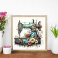 Miniatyrbillede 5 af 7: OBOSOE Diamantmaleri & Diamantmaleri – 5D Rund DIY Symaskine & Blomster Vægdekoration for begyndere – 30×30 cm