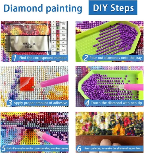 OBOSOE Diamantmaleri & Diamantmaleri – 5D Rund DIY Symaskine & Blomster Vægdekoration for begyndere – 30×30 cm